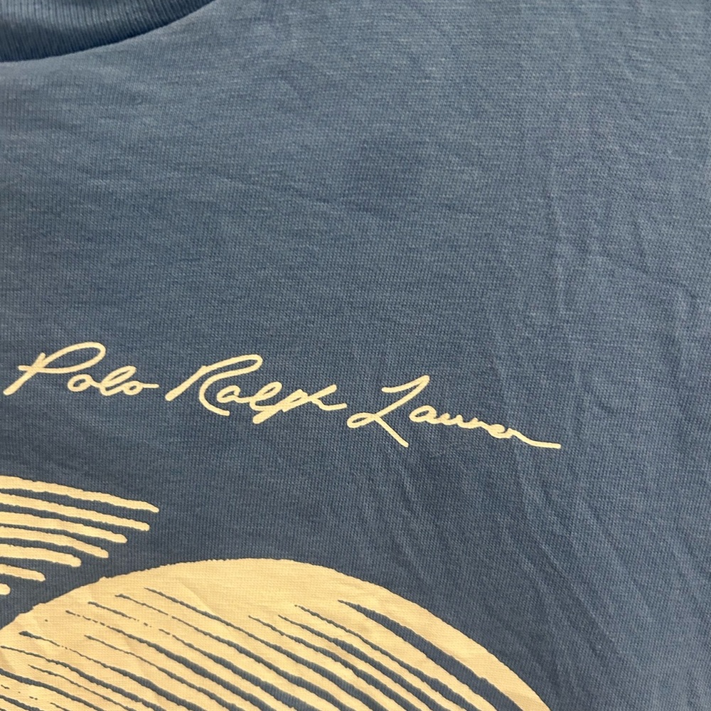 Kids Polo by Ralph Lauren Light Blue Logo Graphic Tee size 10/12 - Picture 2 of 4